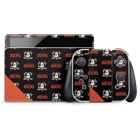 NHL Anaheim Ducks Pattern Nintendo Switch OLED (2021) Skin