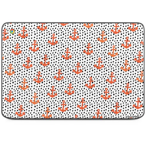 Bouffants and Broken Hearts Anchors and Dots HP Chromebook Skin