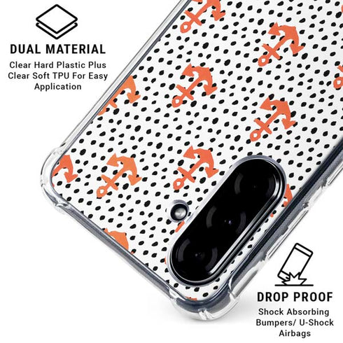Bouffants and Broken Hearts Anchors and Dots Galaxy A36 5G Clear Case