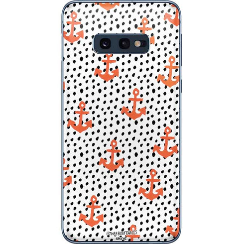 Bouffants and Broken Hearts Anchors and Dots Galaxy S10e Skin