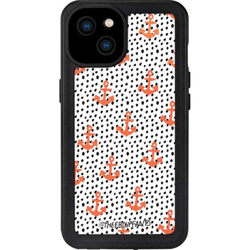 Bouffants and Broken Hearts Anchors and Dots iPhone 15 Plus Waterproof Case