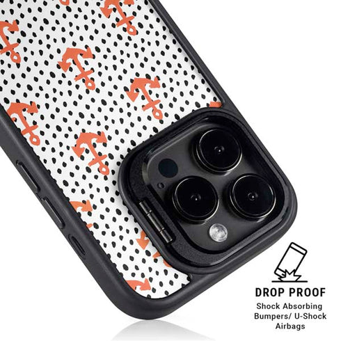 Bouffants and Broken Hearts Anchors and Dots iPhone 15 Pro Kickstand Case