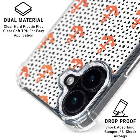 Bouffants and Broken Hearts Anchors and Dots iPhone 16 Clear Case