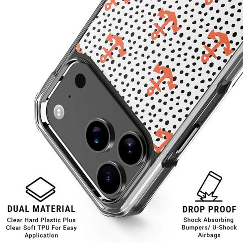 Bouffants and Broken Hearts Anchors and Dots iPhone 18 Pro Clear Case