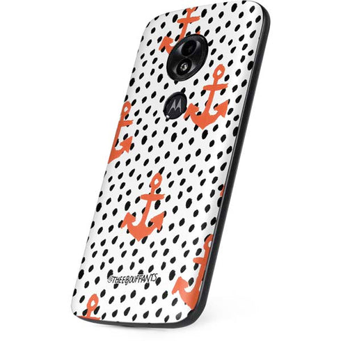 Bouffants and Broken Hearts Anchors and Dots Moto E5 Play Skin