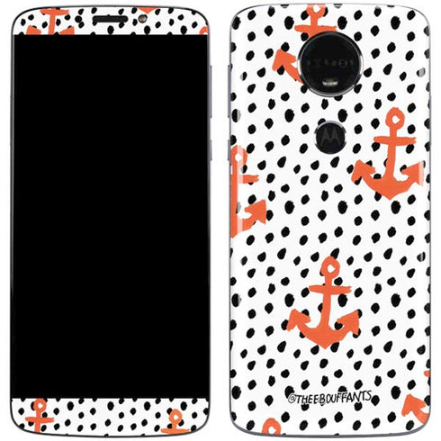 Bouffants and Broken Hearts Anchors and Dots Moto E5 Plus Skin