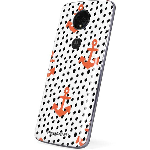 Bouffants and Broken Hearts Anchors and Dots Moto E5 Plus Skin