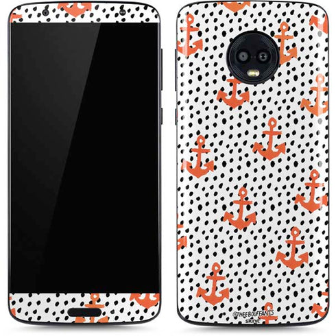 Bouffants and Broken Hearts Anchors and Dots Moto G6 Skin