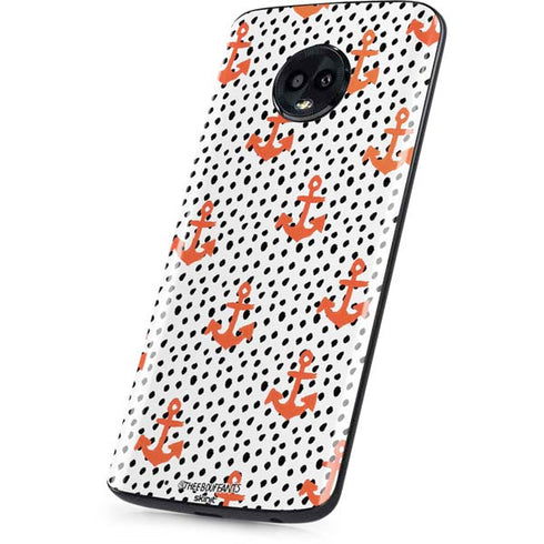 Bouffants and Broken Hearts Anchors and Dots Moto G6 Skin