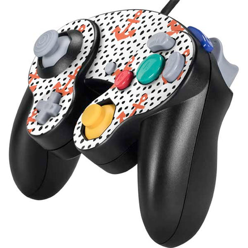 Bouffants and Broken Hearts Anchors and Dots Nintendo GameCube Controller Skin