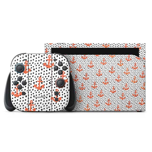 Bouffants and Broken Hearts Anchors and Dots Nintendo Skins
