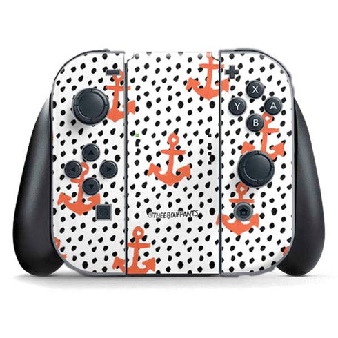 Bouffants and Broken Hearts Anchors and Dots Nintendo Switch (2017-2021) Joy-Con Controller Skin