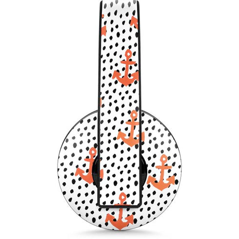Bouffants and Broken Hearts Anchors and Dots PlayStation 4 Gold Wireless Headset Skin