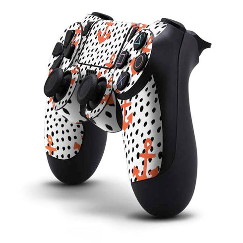 Bouffants and Broken Hearts Anchors and Dots PS4 Controller Skin
