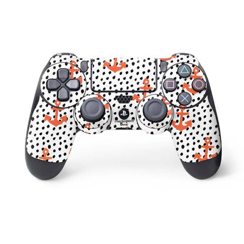 Bouffants and Broken Hearts Anchors and Dots PS4 Controller Skin