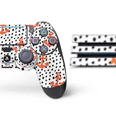 Bouffants and Broken Hearts Anchors and Dots PS4 Pro Bundle Skin