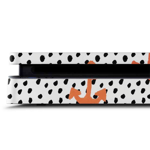 Bouffants and Broken Hearts Anchors and Dots PS4 Slim Skin
