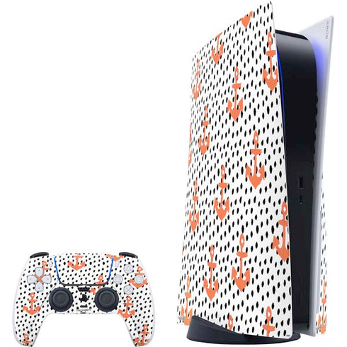 Bouffants and Broken Hearts Anchors and Dots PlayStation PS5 Skins