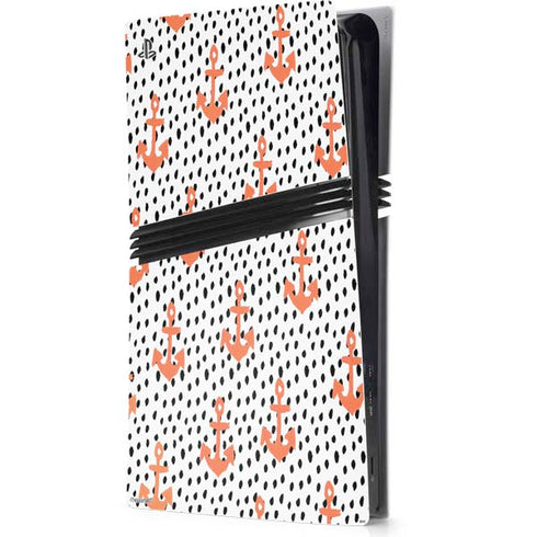 Bouffants and Broken Hearts Anchors and Dots PS5 Pro Console Skin
