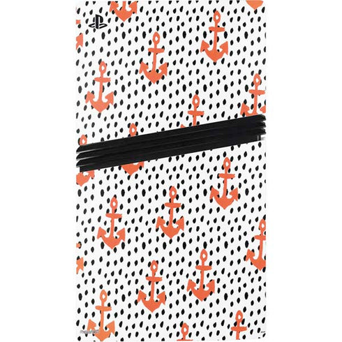 Bouffants and Broken Hearts Anchors and Dots PS5 Pro Console Skin