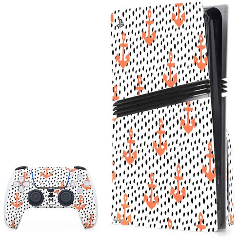 Bouffants and Broken Hearts Anchors and Dots PlayStation PS5 Skins