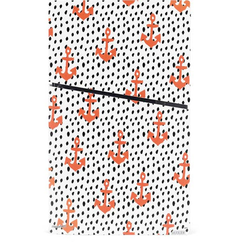 Bouffants and Broken Hearts Anchors and Dots PS5 Slim Digital Edition Console Skin