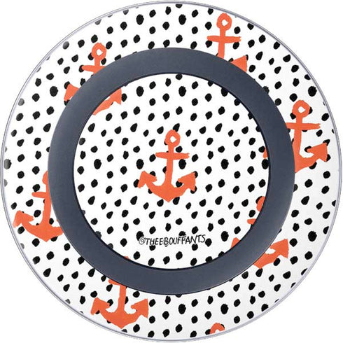 Bouffants and Broken Hearts Anchors and Dots Wireless Charger Skin