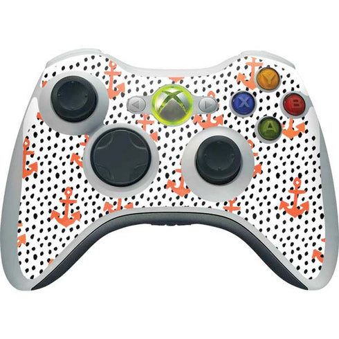 Bouffants and Broken Hearts Anchors and Dots Xbox 360 Wireless Controller Skin