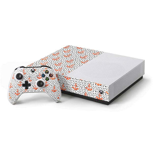 Bouffants and Broken Hearts Anchors and Dots Xbox One S All-Digital Edition Bundle Skin