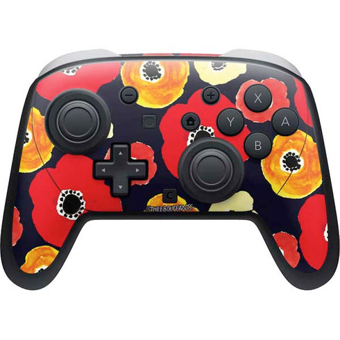 Bouffants and Broken Hearts Anemone Flower Nintendo Switch 2 (2025) Pro Controller Skin