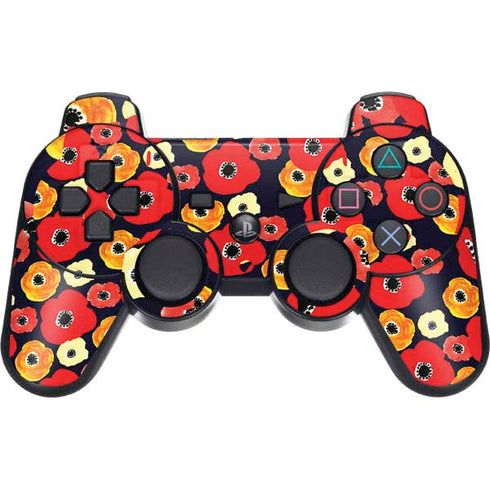 Bouffants and Broken Hearts Anemone Flower PS3 Dual Shock wireless controller Skin