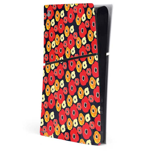 Bouffants and Broken Hearts Anemone Flower PS5 Slim Digital Edition Console Skin