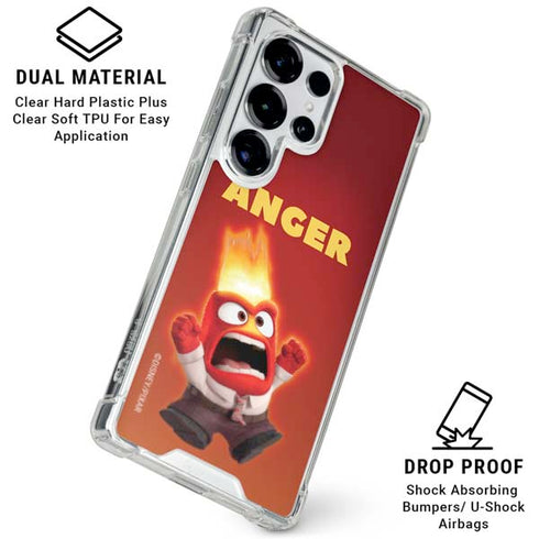Disney Inside Out Anger Portrait Galaxy S25 Ultra Clear Case