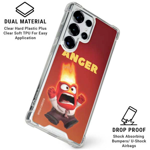 Disney Inside Out Anger Portrait Galaxy S26 Ultra Clear Case