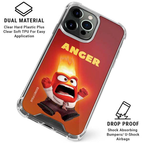 Disney Inside Out Anger Portrait iPhone 15 Pro Max Clear Case