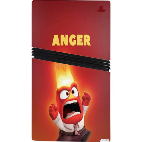 Disney Inside Out Anger Portrait PS5 Pro Console Skin