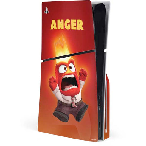 Disney Inside Out Anger Portrait PS5 Slim Disk Console Skin