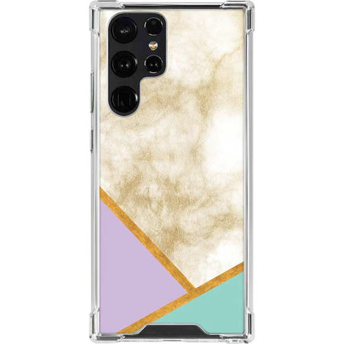 Angled Marble Galaxy S23 Ultra Clear Case