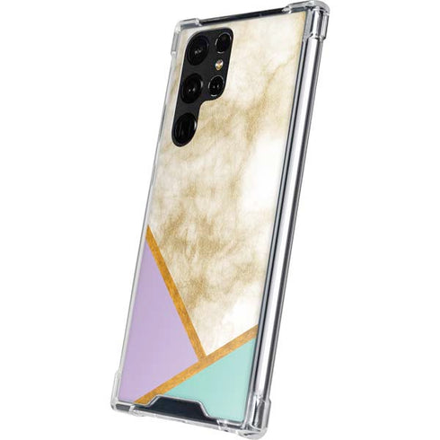 Angled Marble Galaxy S23 Ultra Clear Case