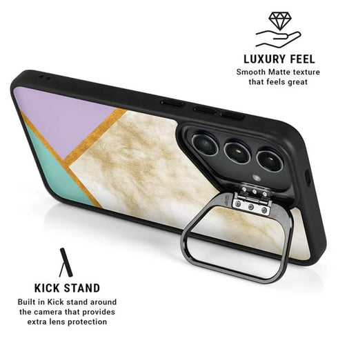 Angled Marble Galaxy S25 Kickstand Case