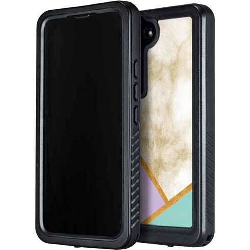 Angled Marble Galaxy S24 Plus Waterproof Case