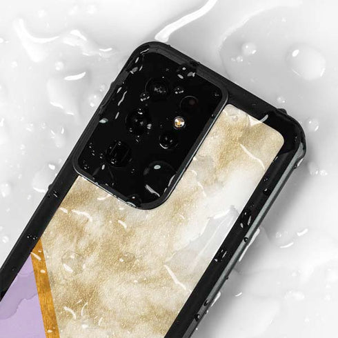 Angled Marble Galaxy S24 Ultra Waterproof Case