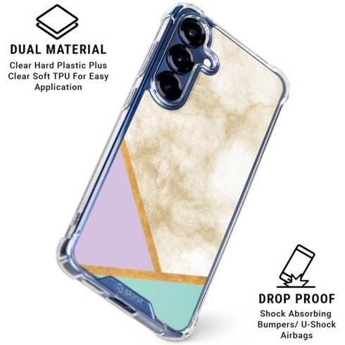 Angled Marble Galaxy S25 Plus Clear Case