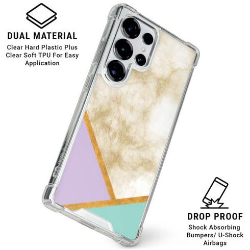 Angled Marble Galaxy S26 Ultra Clear Case