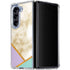 Angled Marble Galaxy Z Fold5 5G Clear Case