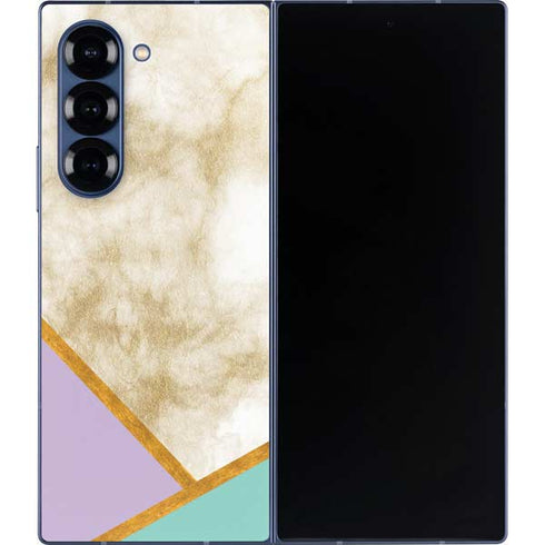 Angled Marble Galaxy Z Fold6 Skin