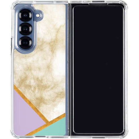 Angled Marble Galaxy Z Fold7 Clear Case