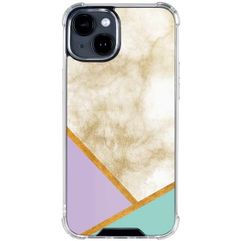 Angled Marble iPhone 15 Clear Case