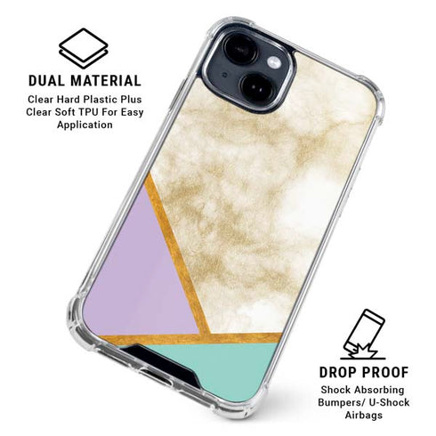 Angled Marble iPhone 15 Clear Case