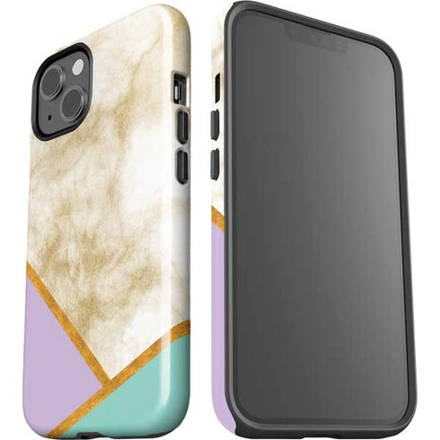 Angled Marble iPhone 15 Impact Case